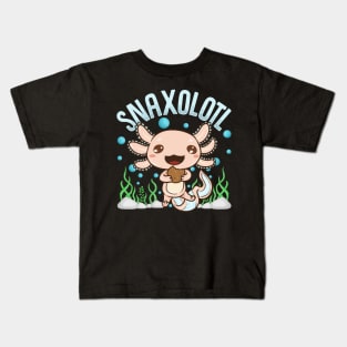 Snaxolotl Funny Axolotl Sushi Snacks Kawaii Animal Kids T-Shirt